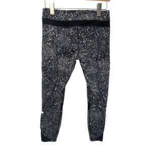 Lululemon Inspire leggings White Splatter Zip Pockets Mesh